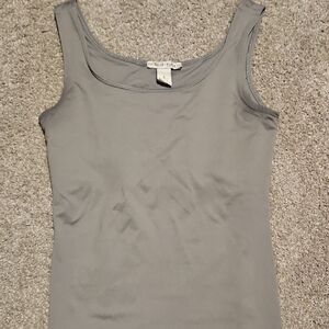 White House Black Market Gray Tank Top With Built In Bra